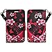 Samsung Galaxy Stardust S766c Case, Samsung Galaxy Ace Style S765c Case, Magnetic Leather Folio Flip Wallet Pouch Case Cover with Fold Up Kickstand and Wrist Strap - Hot Pink Heart Sensation