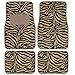 BDK Beige Zebra Seat Covers & Floor Mats Set Fur Print Complete - Full Set, Universal Fit