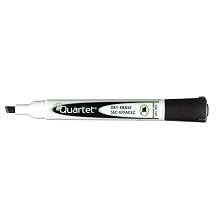 Quartet Low Odor Chisel Tip Dry-Erase Marker,12 Pack, Black, DryGuard Ink, Anti-Roll Cap (51-002692)
