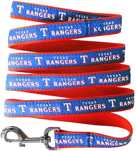 Texas Rangers Premium Authentic Genuine 2 Piece Pet Collar and Leash Set - for SMALL DOGS
