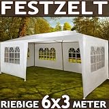 Festzelt mit Seitenwänden und Rundbogen - Fenster 3x6m