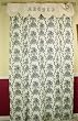 French Black White Chinoiserie Toile beautiful curtain and/or blind panel with hand embroidered ABC scalloped valance