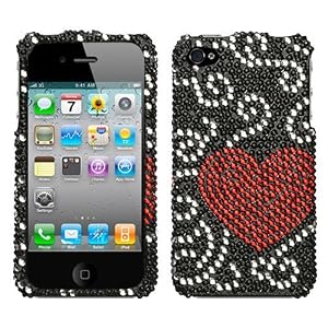iPhone 4 Bling Crystal Diamond Curve Heart Design Protector Case
