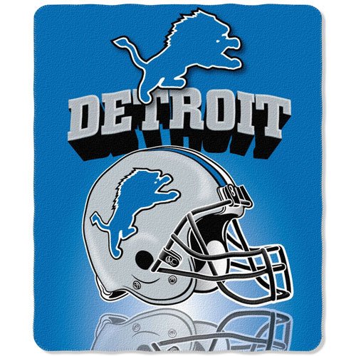 Detroit Lions NFL Light Weight Fleece Blanket (Grid Iron) (50