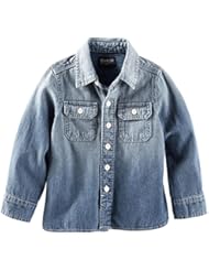 Apparel: OshKosh Bgosh Little Boys Denim Button Down (Toddler) - Blue - 4T - OshKosh B'gosh