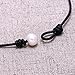 Single Cultured Freshwater Pearl Necklace for Women Genuine Leather Choker Jewelry Handmade