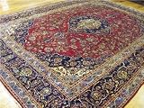 10'0 x 13'2 Red Persian Hand Knotted Wool Kashan Rug
