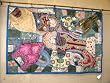 Wall Hanging India Vintage Sari Beaded Multi Blue Sari Tapestry Throw