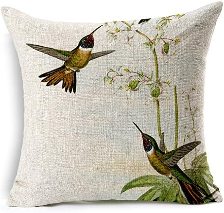 Hand-painted Hummingbird Hummingbird cotton sofa pillow suitable for family car cushion set Bay window cushion soft , 003
