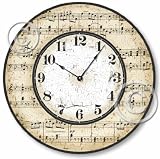 Item C2005 Vintage Style 10.5 Inch Musical Notes Clock