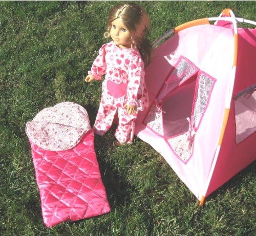 American Girl Pink - PINK DOLL TENT w/ Sleeping Bag