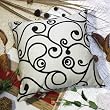 Bettino - [Black Swirl] Decorative Pillow Cushion / Floor Cushion (23.6 by 23.6 inches)