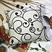 Bettino - [Black Swirl] Decorative Pillow Cushion / Floor Cushion (23.6 by 23.6 inches)