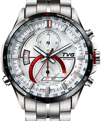 Tvg Fashion Sports Watch Men 50m Waterproof Stainless Steel Analog Quartz Wristwatch Military Army Watch White