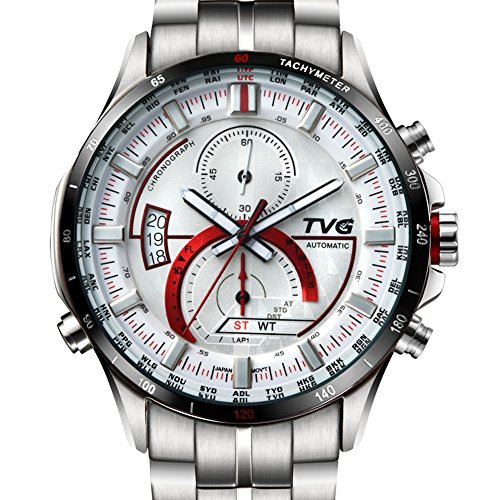 Tvg Fashion Sports Watch Men 50m Waterproof Stainless Steel Analog Quartz Wristwatch Military Army Watch White
