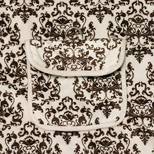 Mia Damask Travel Blanket - Brown/Cream