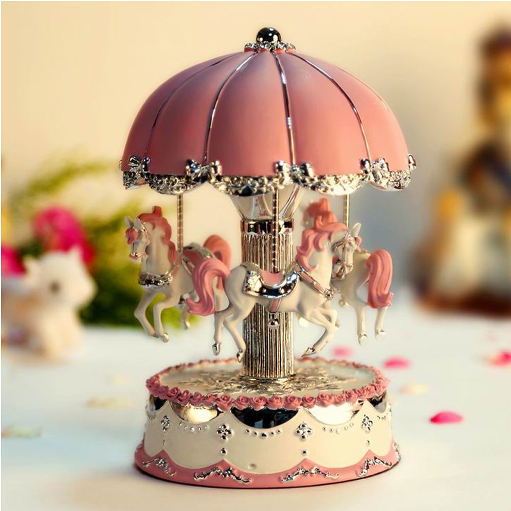 LIWUYOU Luxury Large Size Carousel Horse Music Box With Colorful LED Light Il... eBay