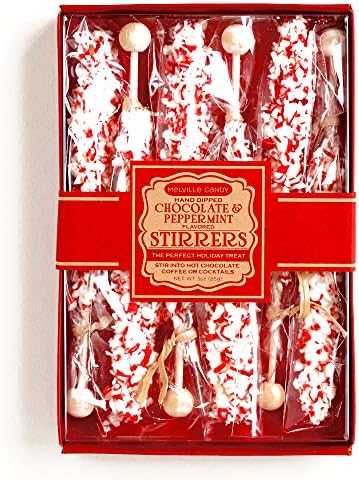 White Chocolate Peppermint Hot Cocoa Stirrer Gift Set (3 Unit Per Order) - Perfect Christmas Gift for the Holidays