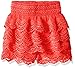 My Michelle Girls' Big Crochet Four Tier Short with Elastic Waistband