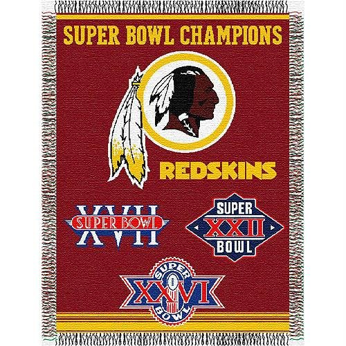 Northwest Washington Redskins Super Bowl Commerative 48x60 Throw