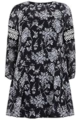 Plus Size Floral Print Peasant Dress 