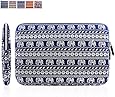 Kamor&reg; 11 11.6 11.6'' inch MacBook Air Canvas Fabric Laptop Sleeve Bohemian Style Animal World (Elephant Blue) Case Cover Shell - Superior Protection Laptop Sleeve Case Bag / Notebook Computer Case / Briefcase Carrying Bag / Ultrabook Laptop Bag Case / Pouch Cover / Skin Cover with 3.0mm thickness, suitable for Apple MacBook Air / New MacBook (2015) / Microsoft Surface Pro 3 / Acer Aspire Switch 10 / Asus Transformer Book T100 / HP Pavilion X2, especially for Teens / Men / Women / Ladies / Girls design (Elephant Blue &White)