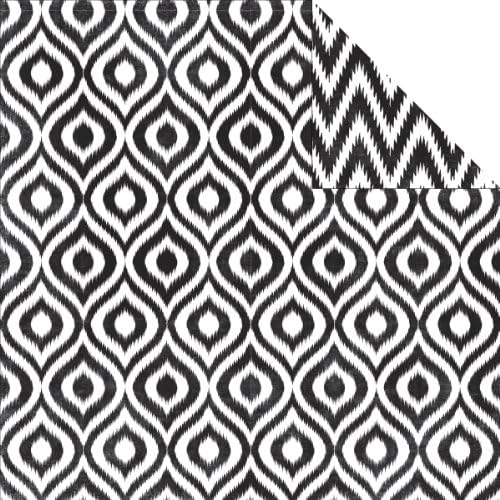 Style Essentials 34th Street Double-Sided Cardstock 12"X12"-Onyx Ikat