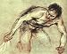 A4 10x8 Photo Gloss Print Antoine Jean Watteau Kneeling Male Nude