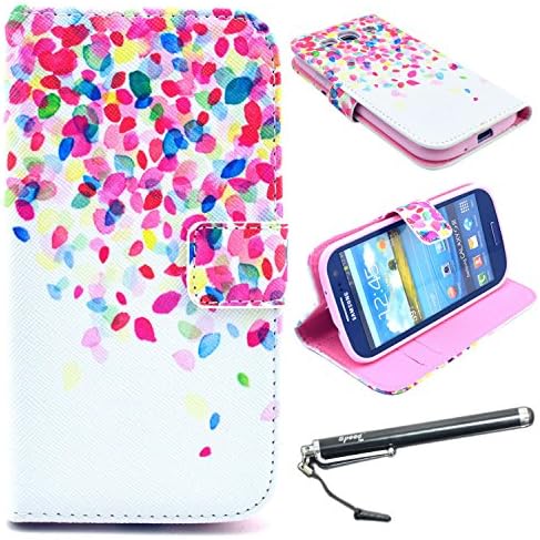 S3 Case, Galaxy S3 Case, Speedtek Petal Pattern Premium PU Leather Wallet Flip Protective Skin Case with Magnetic Closure for Samsung Galaxy S3 i9300 (2012) (Built-in Credit Card/ID Card Slot)