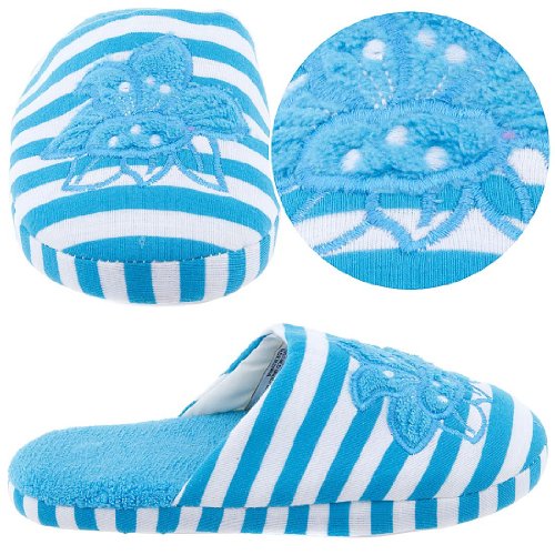 Blue Striped Slippers for Women