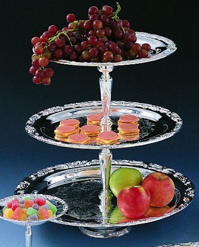 ROMANTICA COLLECTION SILVER 3-TIER TRAY