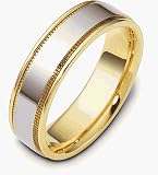Platinum and 18 Karat Gold Comfort Fit 6.5mm Wedding Band Ring