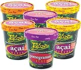 Belizza  Açaí Banana Sorbet - 2 Pints; Açaí Mango Sorbet - 2 Pints;  Pomegranate Açaí Sorbet - 2 Pints, 16-Ounce Cup (Pack of 6)