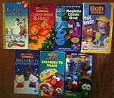 7 Children`s VHS Movies - Bob The Builder Blue`s Clues Hello Kitty, Frosty, VeggieTales, Elmo, Christopher & Holly