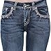 Sexy Couture S201-PB Women Rhinestone Embroidery Flap Rear Pocket Bootcut Jeans