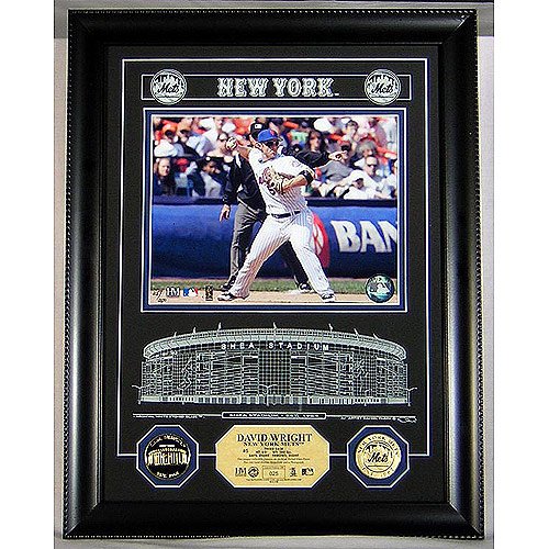 Highland Mint New York Mets David Wright Archival Etched Glass Photo Mint