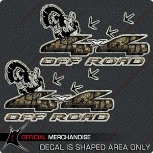 Turkey 4x4 Truck Sticker Decal Gobbler Hunting Camouflage Camo