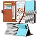 iPhone 8 Plus Case [Cards Slot Pocket], ELV iPhone 7 Plus Flip Case [PU Leather] Folio Wallet Purse Protective Magnetic-Closer Case Cover for Apple iPhone 8 Plus / iPhone 7 Plus - ZIGZAG