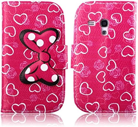 S7562 case,JATXE PU leather wallet flip bow buckle protects the skin soft case for the Samsung Galaxy S Duos S7562 (001)