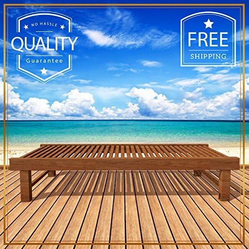 Mafrelia Deluxe Teak Sun Lounge Chair Chaise with Side Table - Wooden Patio, Garden Lawn or Poolside Furniture great for relaxing outdoors in the sun