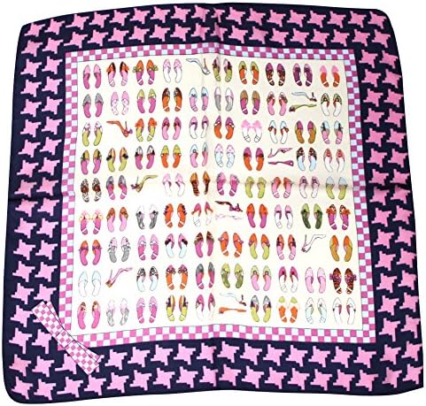 Lamuse Women's 100% High-heeled Shoes Printed Square Scarf 20"x 20"