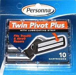 50 Personna TWIN PIVOT Plus Cartridges with Lubricating Strip for Gillette Atra & Trac II Razors