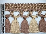 4 Royal Tassel Fringe Trim Gold & Chocolate Per Yard