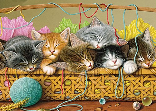 Kittens in Basket, A 35 Piece Jigsaw Puzzle by Cobble Hill