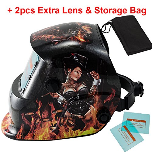 iMeshbean® Solar Auto Darkening Welding Helmet ARC / MIG / TIG Grinding Hood Cool Gambler Design USA