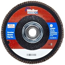 Weiler Vortec Pro Abrasive Flap Disc, Type 27, Threaded Hole, Phenolic Backing, Zirconia Alumina, 4-1/2" Dia., 80 Grit (Pack of 1)
