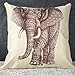 Luxbon - Brown Elephant Cotton Linen Sofa Chair Seat Throw Pillow Case Cushion Cover 18 x 18