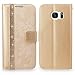 Cellularvilla S7 Case, Galaxy S7 Case, [Diamond Jewel] Embossed Flower Design Premium Pu Leather Wallet Case [Card Slots] [Stand Feature] Folio Flip Cover for Samsung Galaxy S7 (Golden Bling)