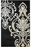 Romantica Rug, 26"x46", BLACK