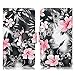 Cellularvilla Wallet Case for LG LS740 Volt Pu Leather Wallet Card Flip Open Pocket Case Cover Pouch (Black Pink Flower)